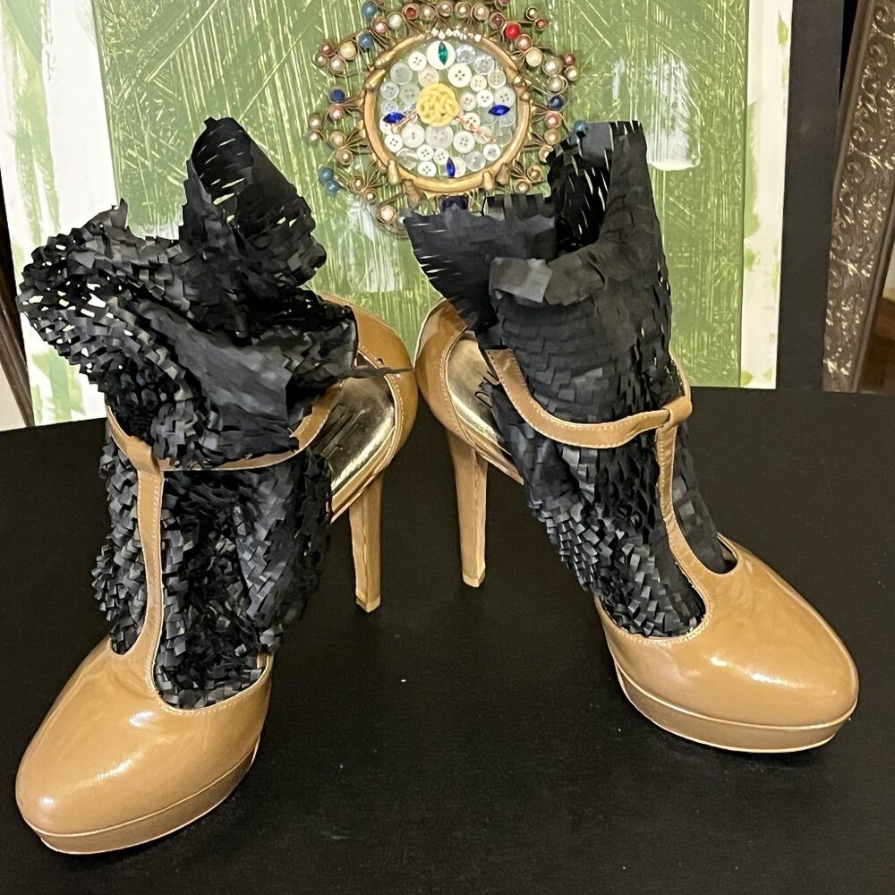 PELLE moda 1" Platform 5" Stilettos Nude color patent leather